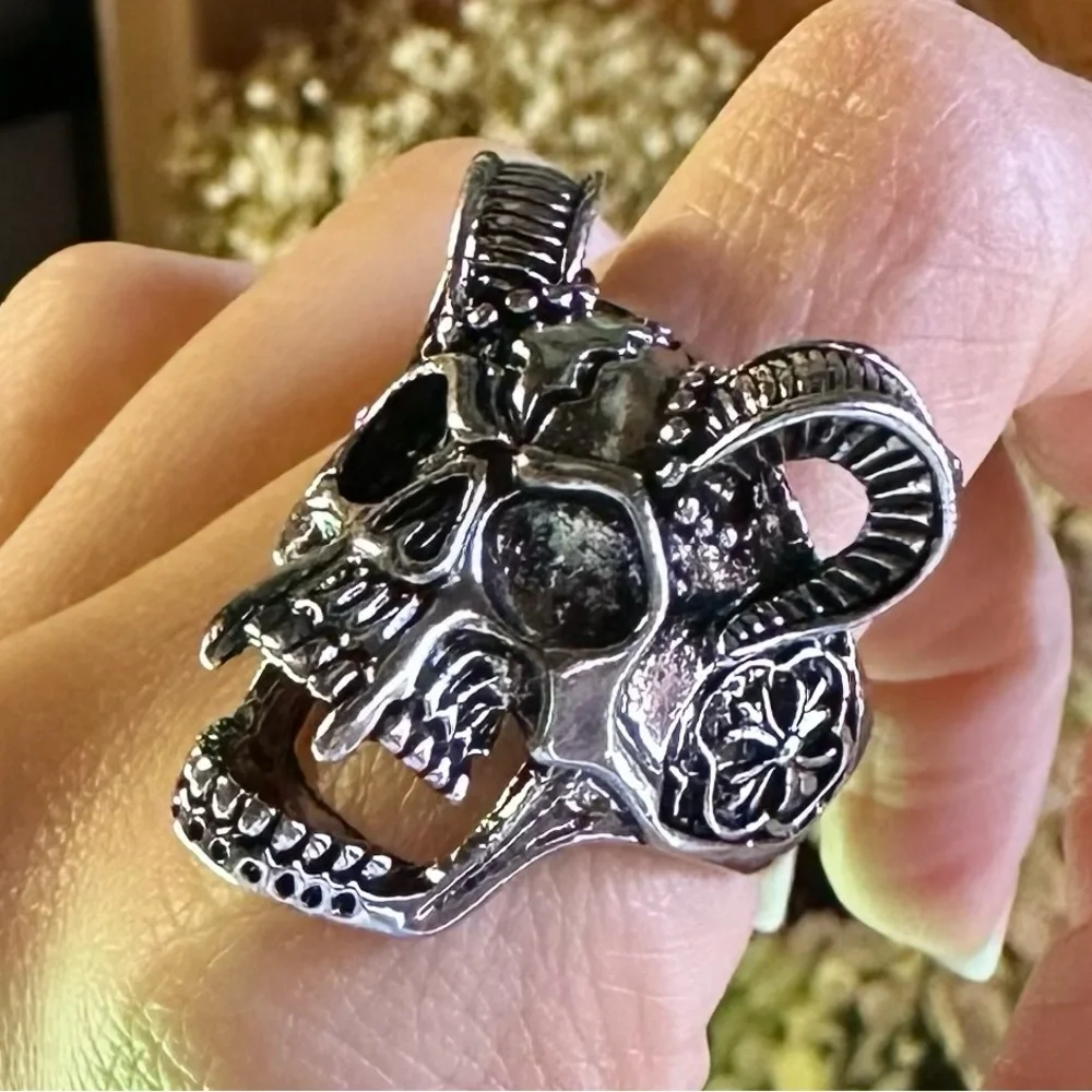 Men’s Adjustable Demon Skull Ring